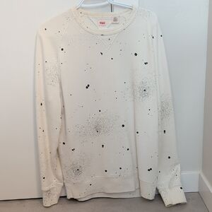 Levi's Off-White Crewneck with Black Paint-Splatter